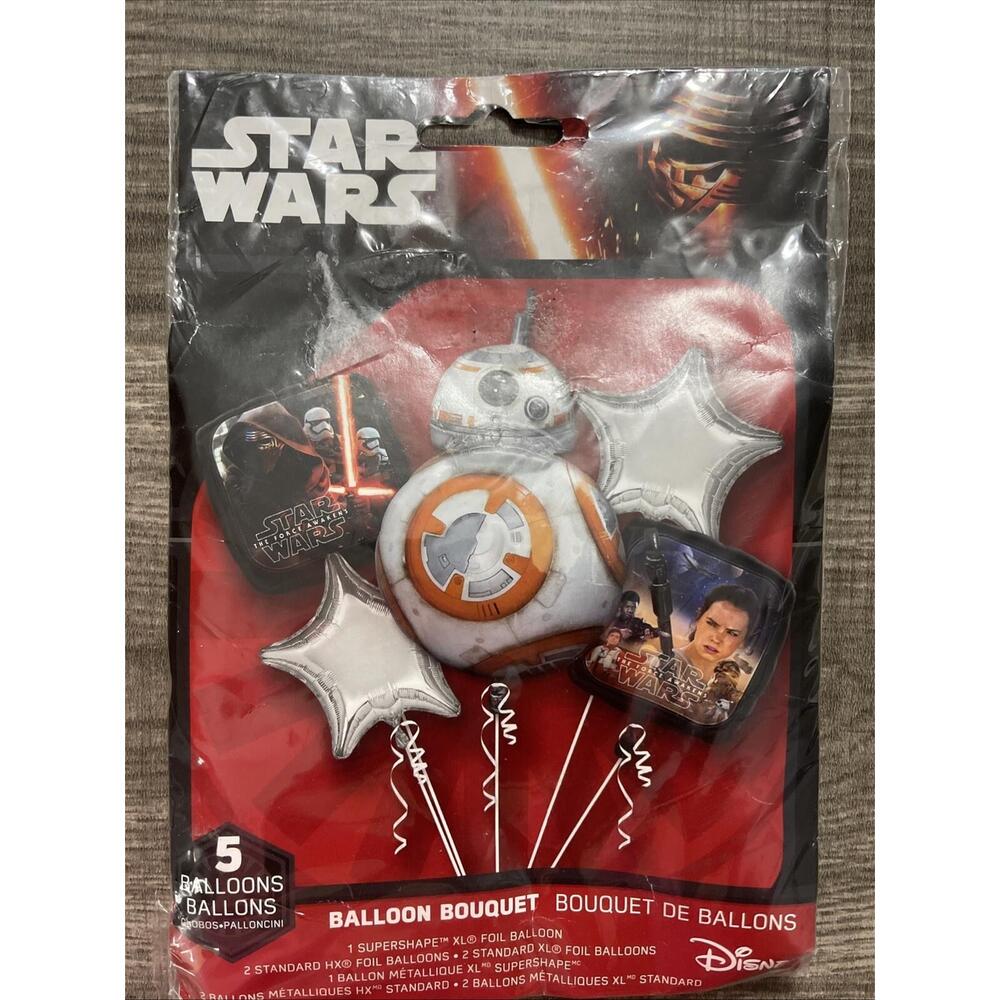 Star Wars Balloon Bouquet R2D2 Storm trooper Party Favor 5CT Foil